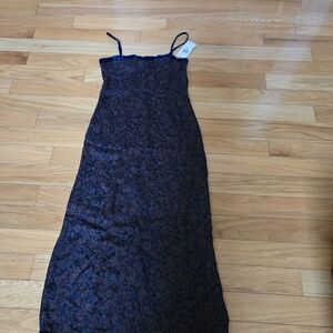 Esprit Navy and Brown Floral Dress